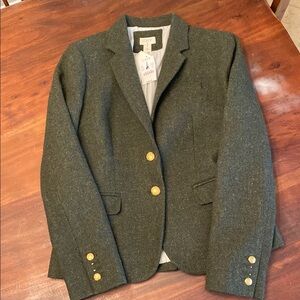 J Crew Olive Green Women's Blazer with Gold Buttons